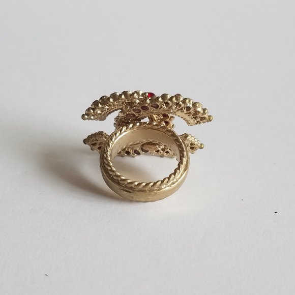 Chanel CC Logo Gold Plated Ring Size 6 - Picture 6 of 11